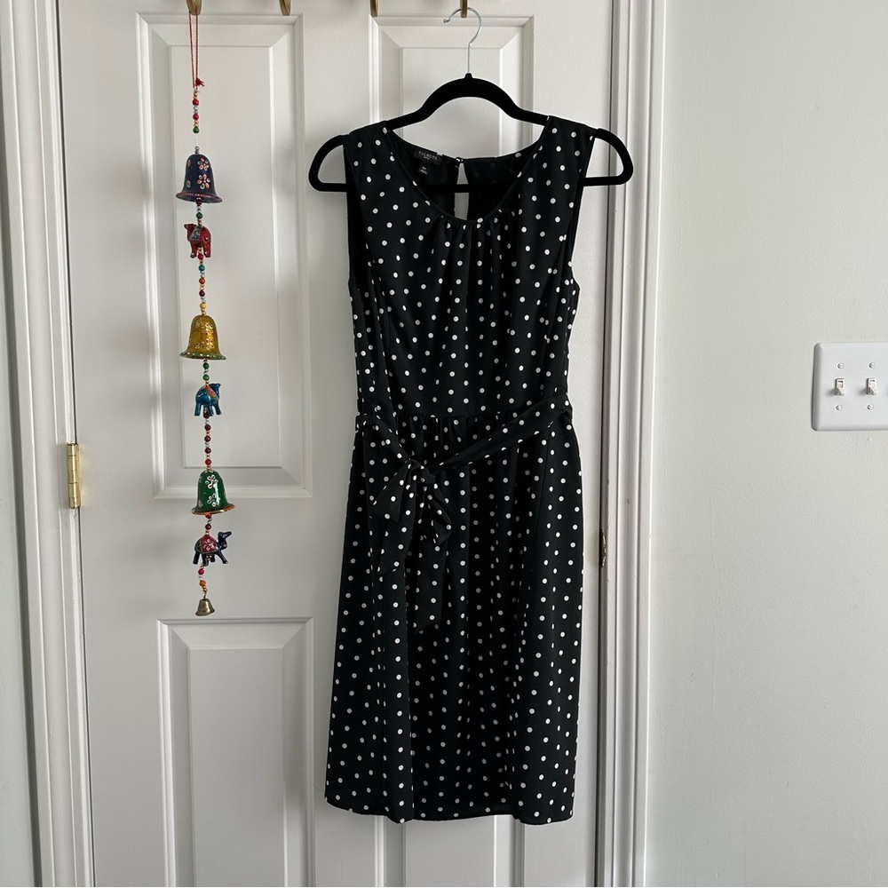 Talbots- Black and White Polka Dot Dress, 10P